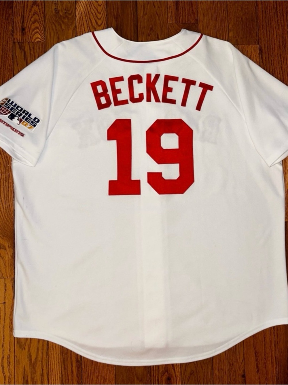 Josh Beckett Boston Red Sox 2007 World Series Champions Majestic Jersey Size 2XL